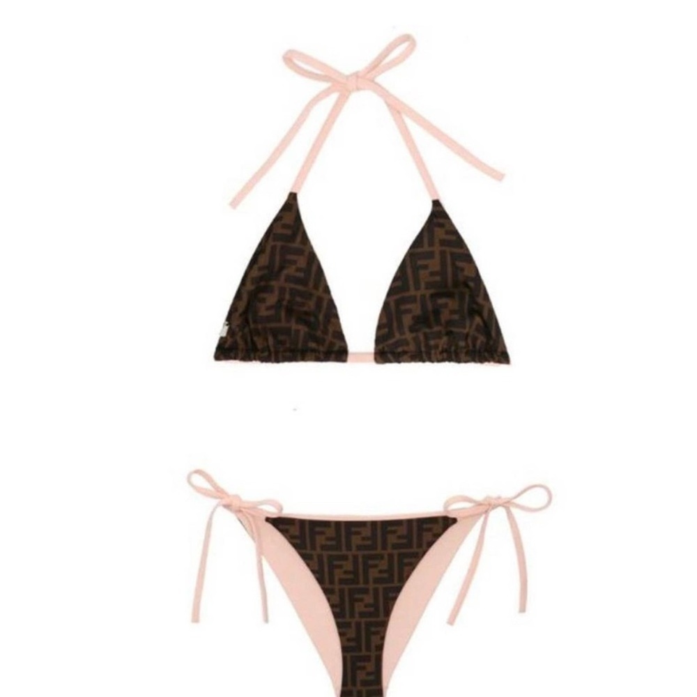 Fendi Brown and Pink Bikini Set